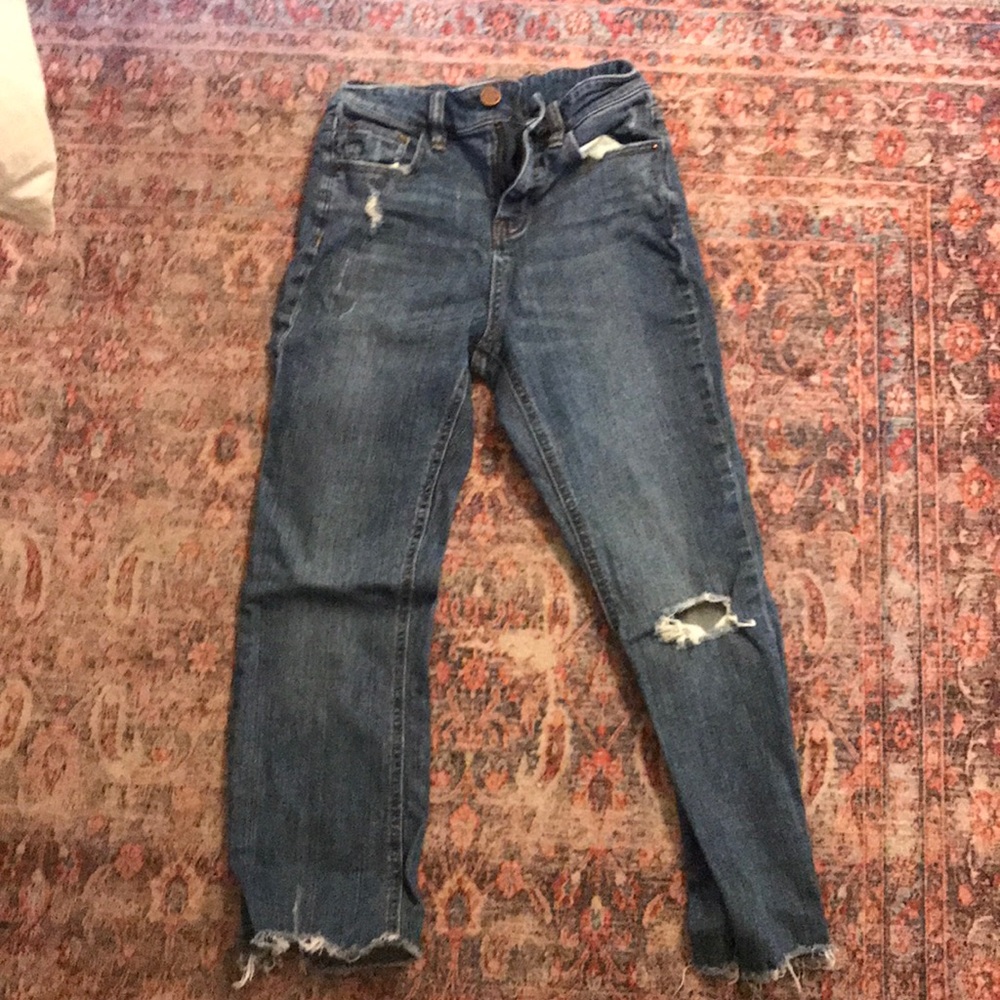 BDG Kick flare high waisted ripped crop jeans